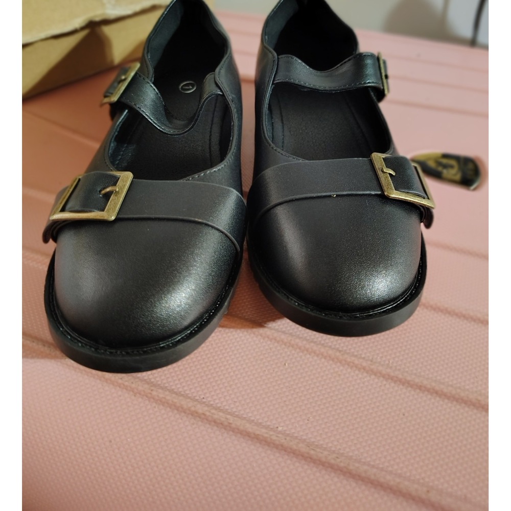 skcbln Girls Mary Jane Flat Shoes Bow Accent Black School Wedding Party Size 1